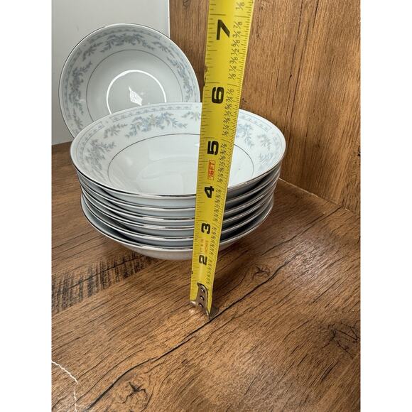 Somerset By Excel China Bowls Vintage Floral Platinum Trim Blue Pink Delicate - Picture 5 of 5